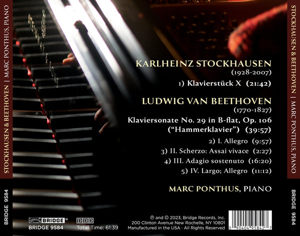 Ponthus Plays Beethoven And Stockhausen Bridge 9584 – Bridge Records