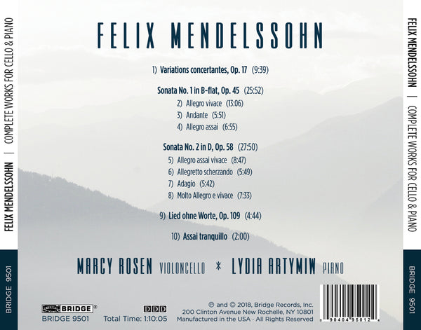 Felix Mendelssohn: Complete Works for Cello and Piano Marcy