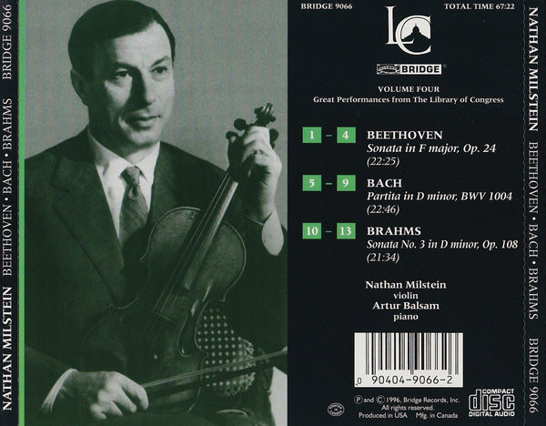 Great Performances from the Library of Congress Nathan Milstein 1953 R –  Bridge Records