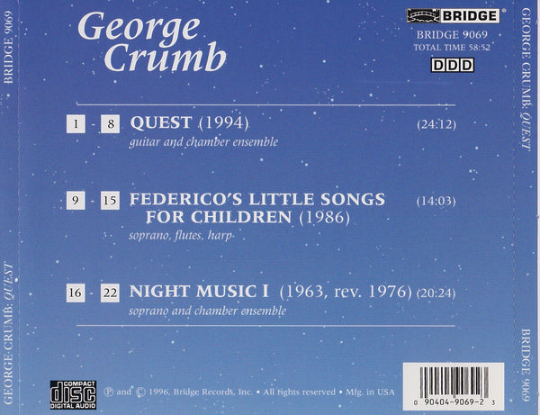 George Crumb Edition Volume 2: Quest BRIDGE 9069 – Bridge Records