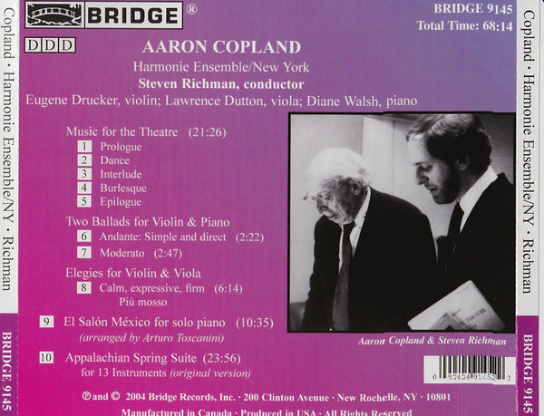 Aaron Copland Rarities and Masterpieces BRIDGE 9145 – Bridge Records