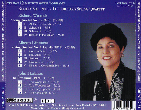 String Quartets with Soprano BRIDGE 9192 – Bridge Records