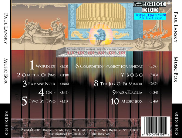 Paul Lansky: Music Box (VOL. 9) BRIDGE 9210 – Bridge Records