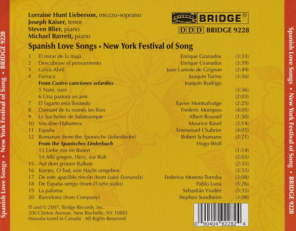 Spanish Love Songs BRIDGE 9228 – Bridge Records