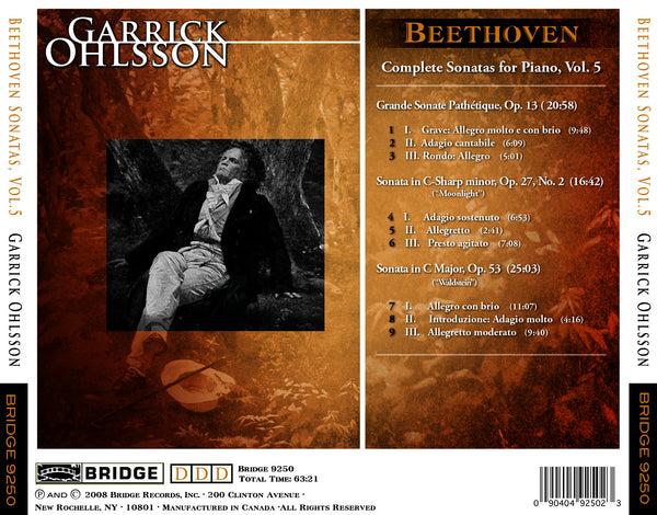 Garrick Ohlsson: Beethoven Sonatas, Vol. 5 BRIDGE 9250 – Bridge