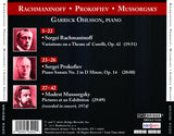 Garrick Ohlsson: Music of Rachmaninoff, Prokofiev and Mussorgsky <BR> BRIDGE 9320