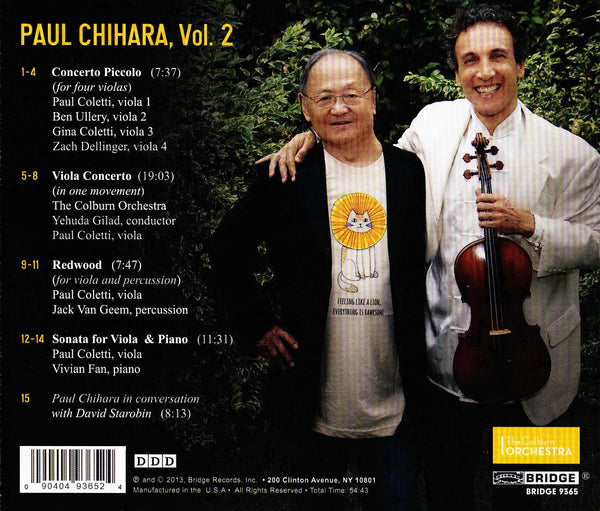 Paul Chihara: Viola Concerto and Music for Viola BRIDGE 9365