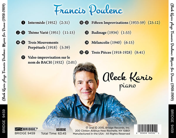 Francis Poulenc: Music for Piano; Aleck Karis, piano BRIDGE 9459