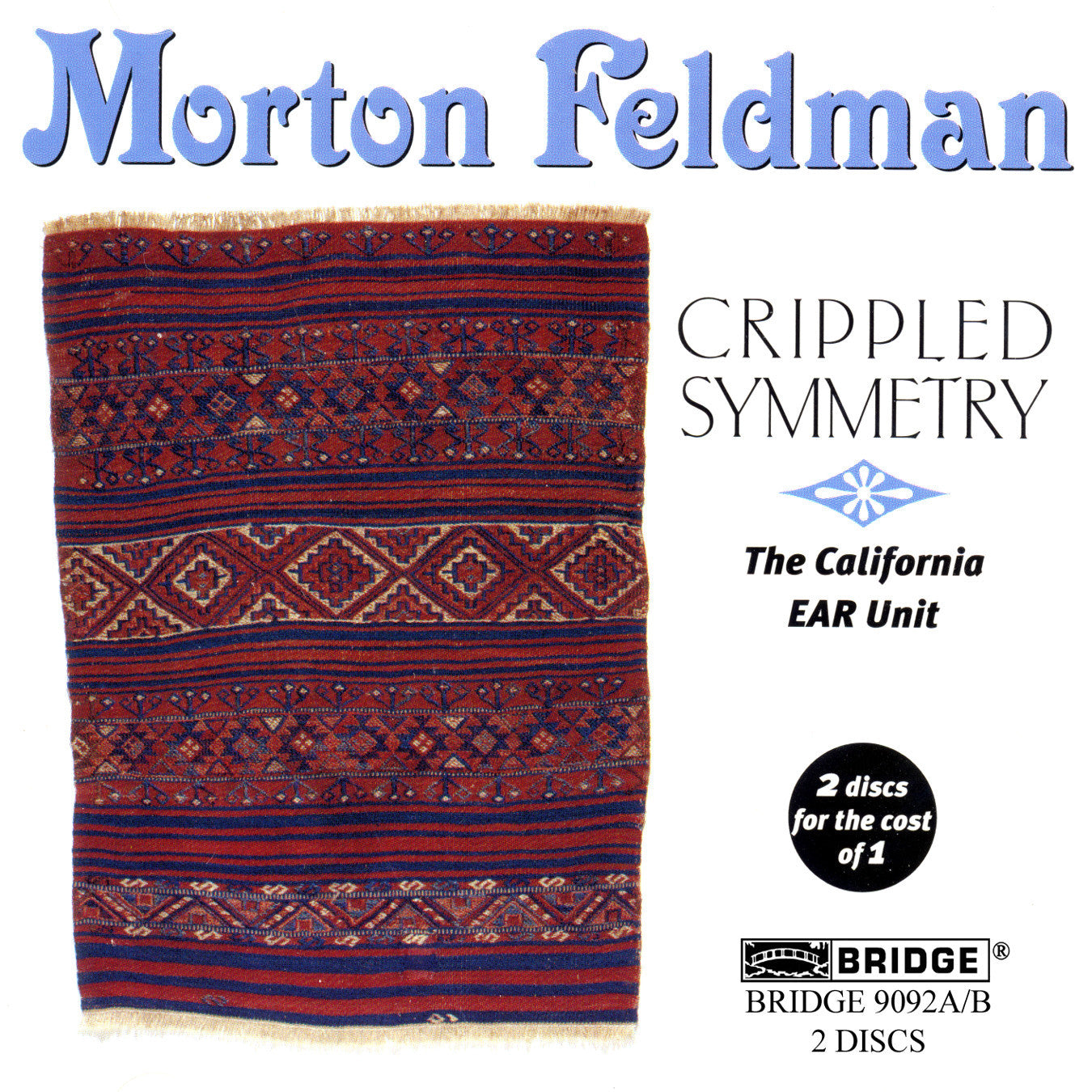 Morton Feldman Crippled Symmetry BRIDGE 9092A/B – Bridge Records