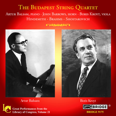 The Budapest String Quartet <br> Great Performances Vol. 21 <BR> BRIDGE 9175