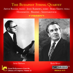 The Budapest String Quartet Great Performances Vol. 21 BRIDGE 9175